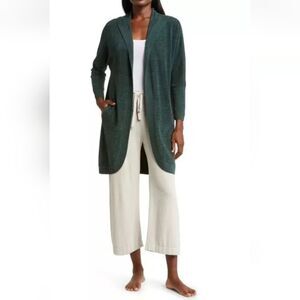 Barefoot Dreams Cozy Chic Ultra Lite Hooded Cocoon Cardigan Dark Emerald Size S